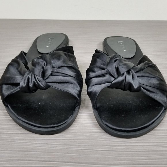 Leith Nevie Knotted Slide Sandal, Black Textile - Picture 3 of 11